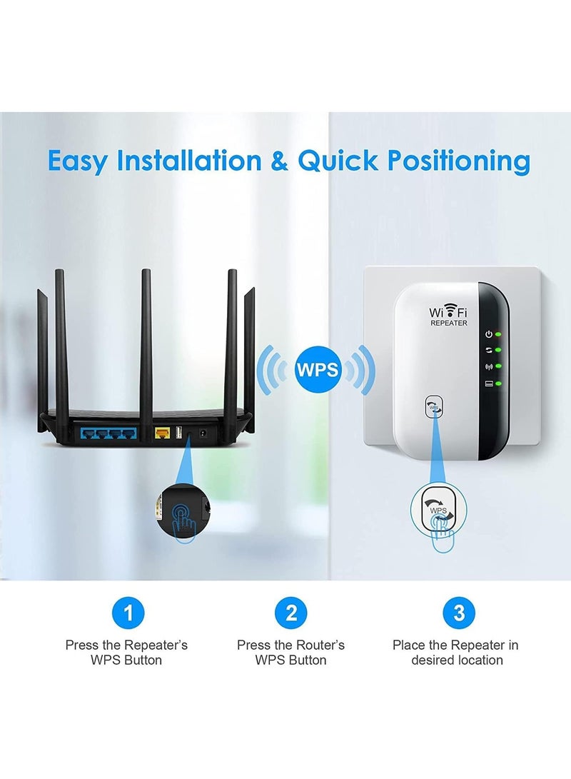 This Wi-Fi range extender/signal booster covers an area of ​​up to 279 square meters and supports 28 devices. It features an Ethernet port, quick setup, and is a wireless home signal booster. - Image 2